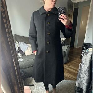 VINTAGE Women’s Lamson’s Toledo Sycamore Black Overcoat Trench Coat‎